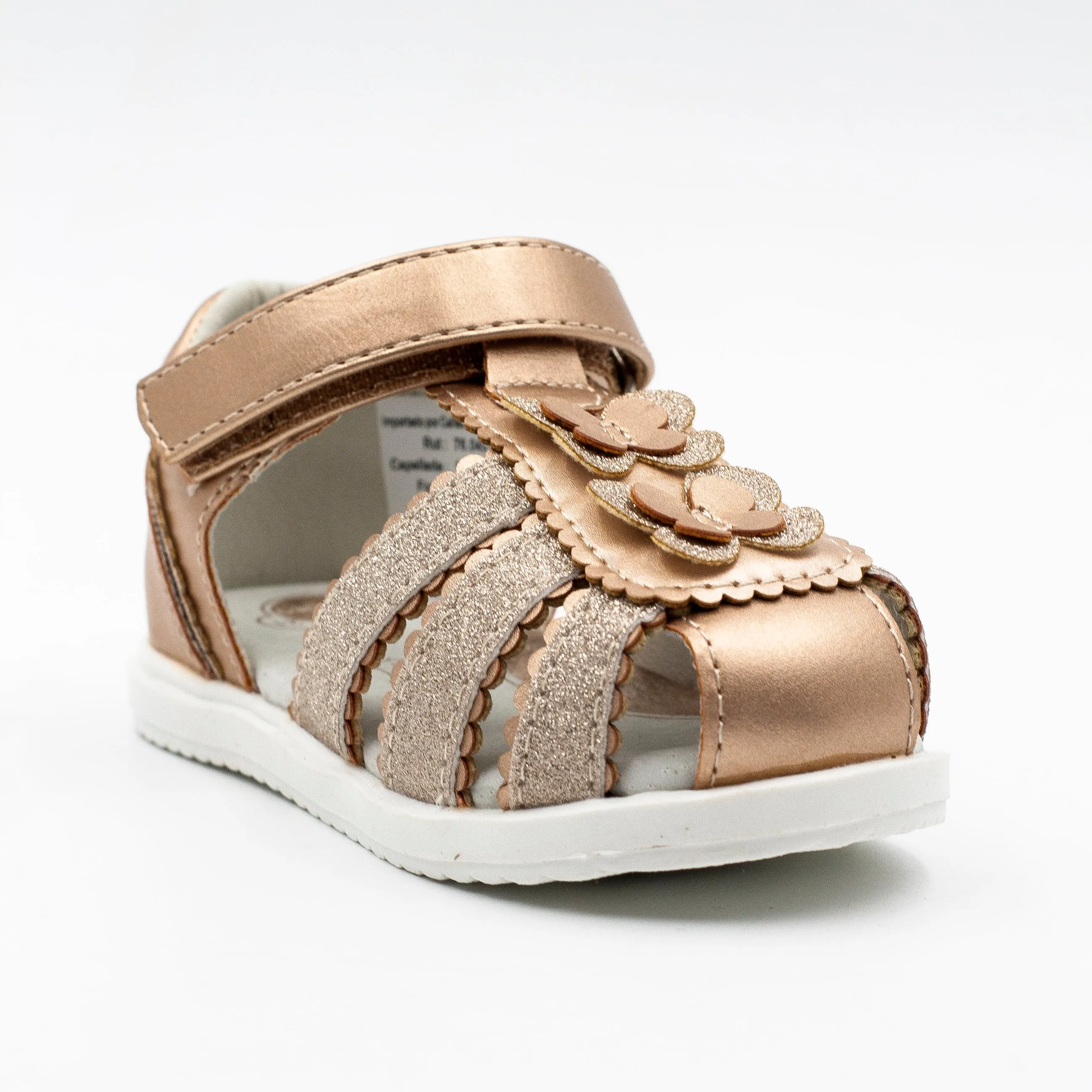 Natgeo Kids Sandalia Nia con velcro Blanco Dorado