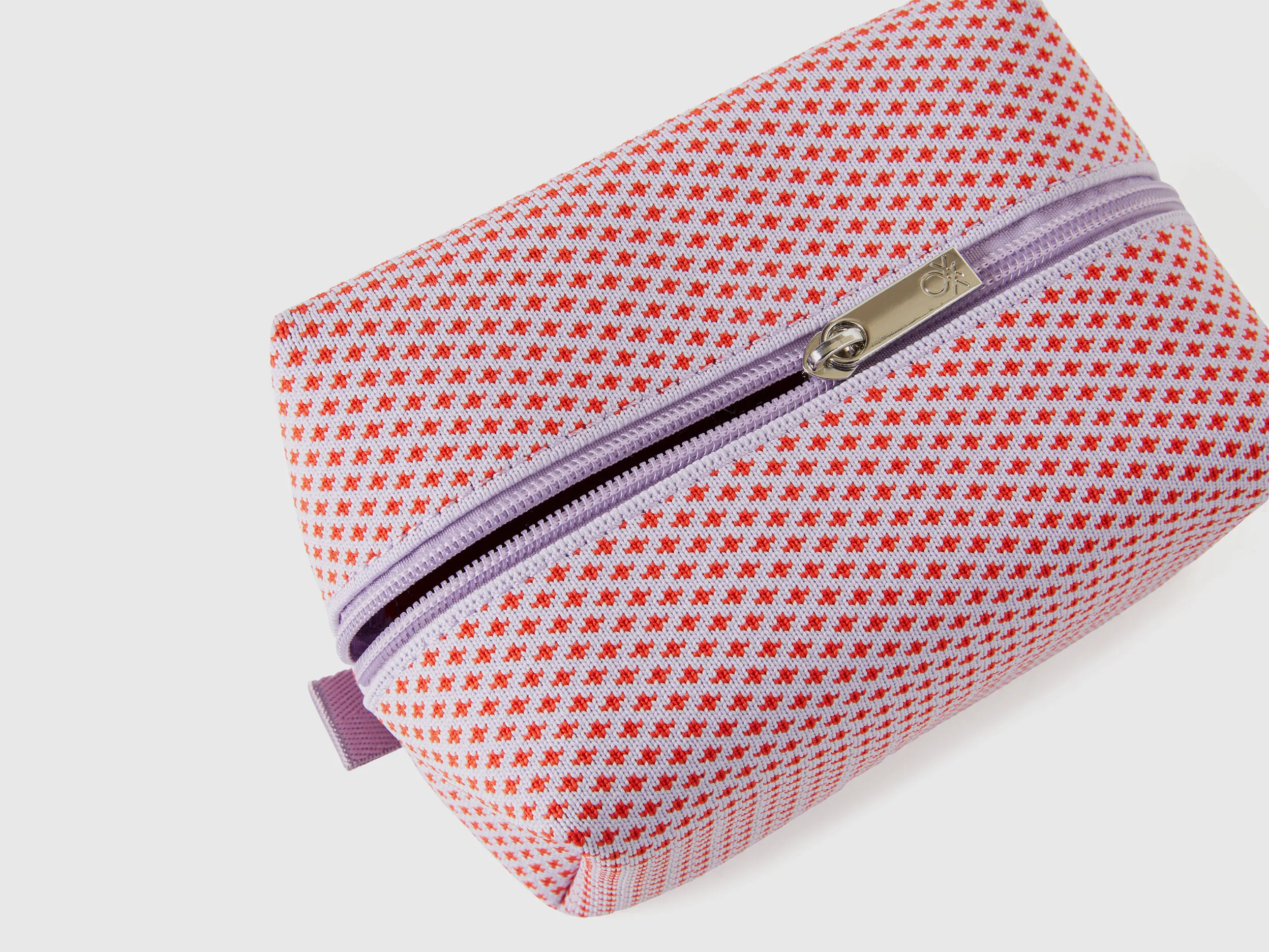 Neceser de jacquard rojo y rosa