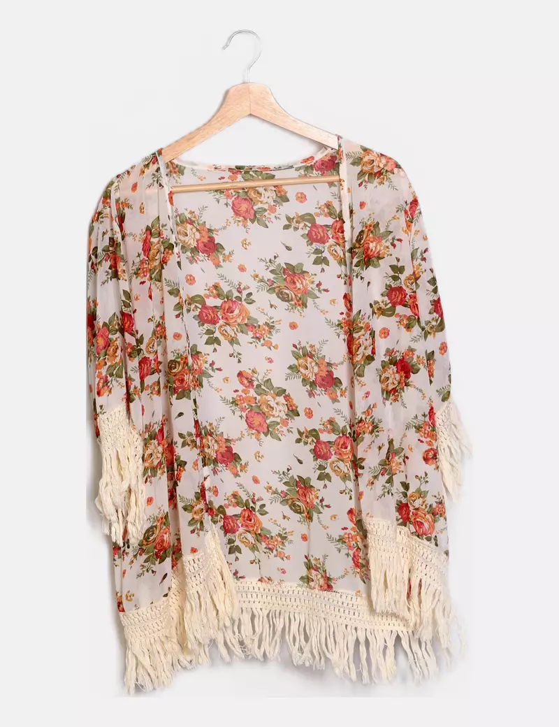 NoName Kimono blanco estampado floral
