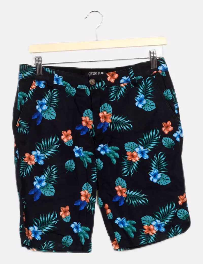NoName Short azul estampado floral