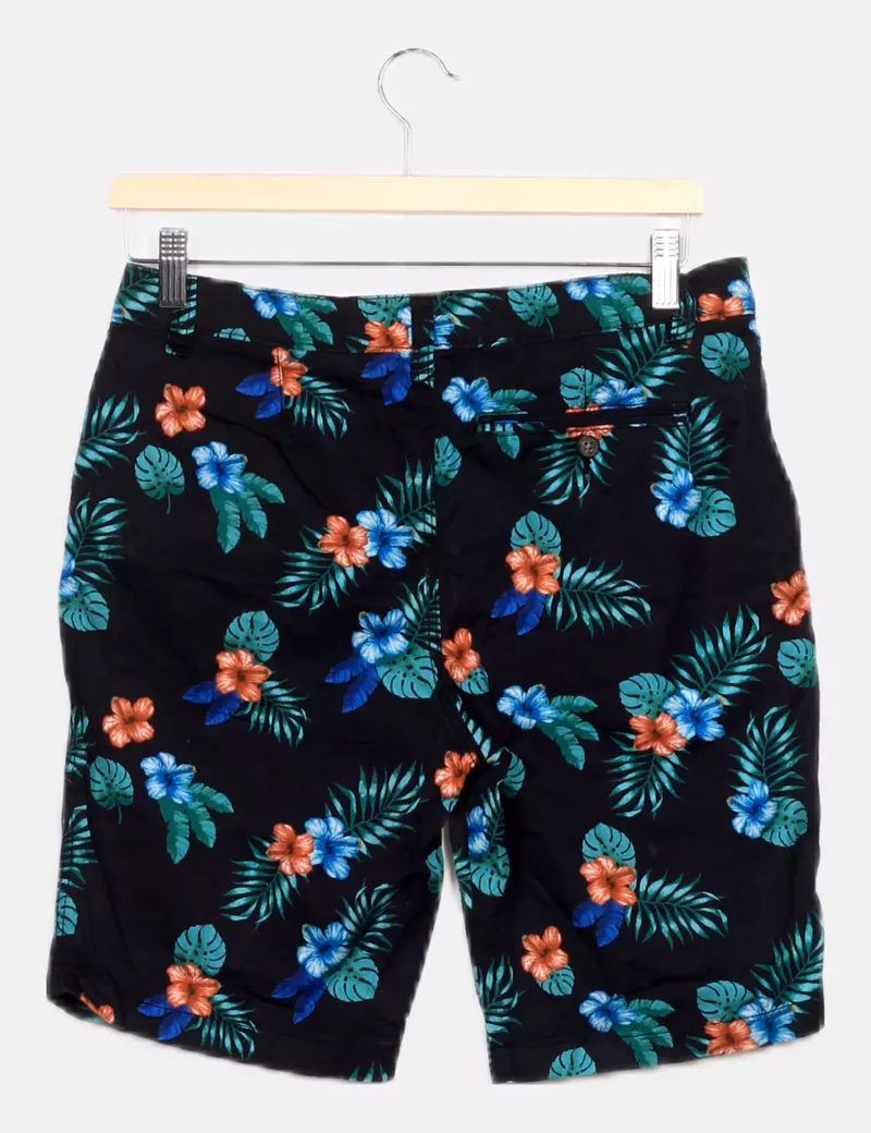 NoName Short azul estampado floral