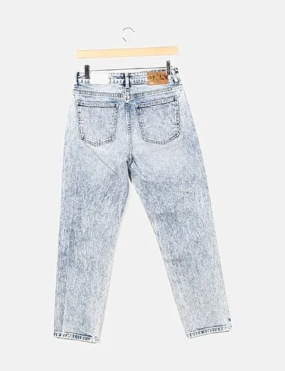 ONLY Jeans straight azul efecto delavado