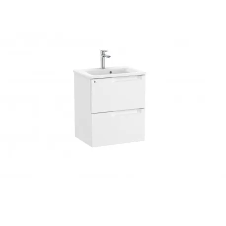PACK UNIK MUEBLE BASE COMPACTO DE DOS CAJONES + LAVABO ALEYDA  ROCA