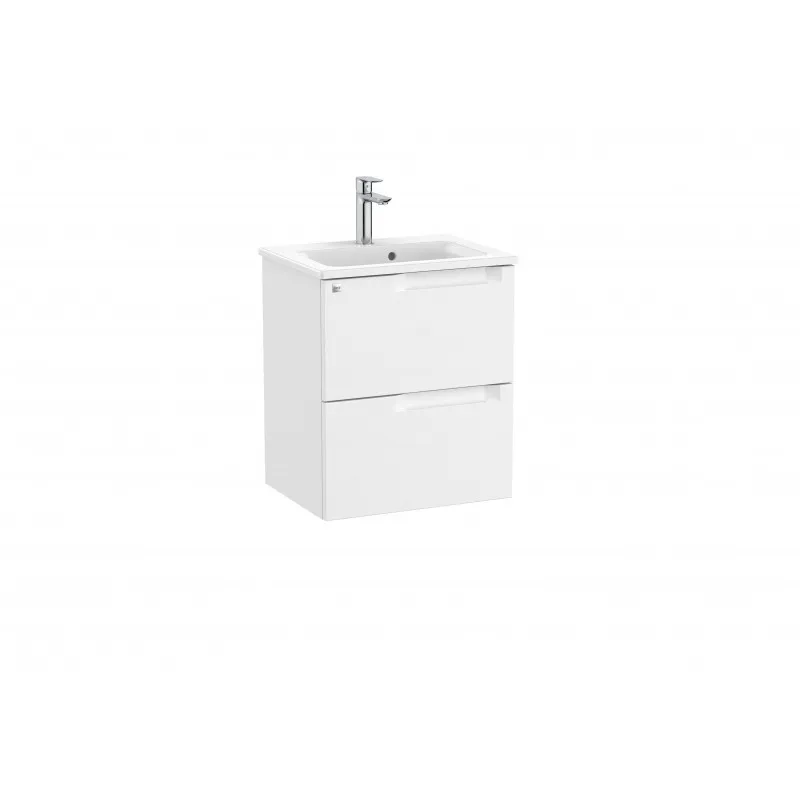 PACK UNIK MUEBLE BASE COMPACTO DE DOS CAJONES + LAVABO ALEYDA  ROCA