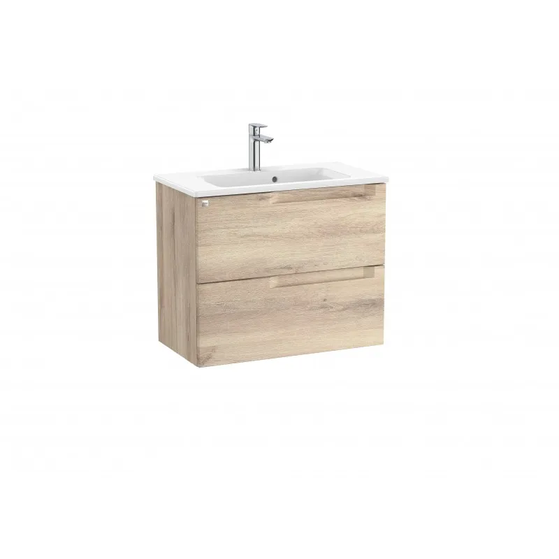 PACK UNIK MUEBLE BASE COMPACTO DE DOS CAJONES + LAVABO ALEYDA  ROCA