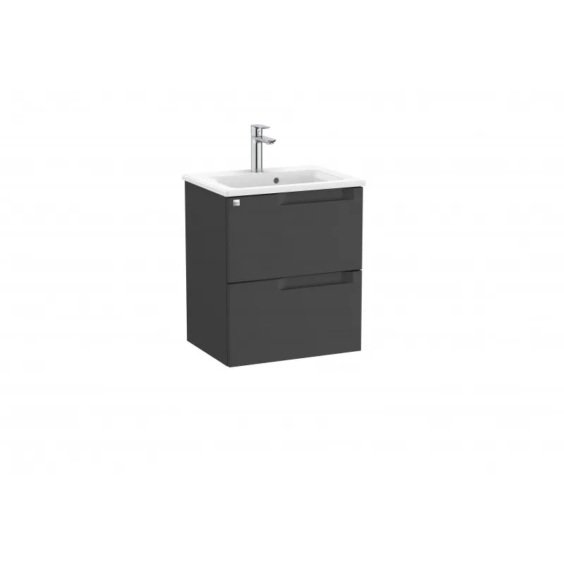 PACK UNIK MUEBLE BASE COMPACTO DE DOS CAJONES + LAVABO ALEYDA  ROCA