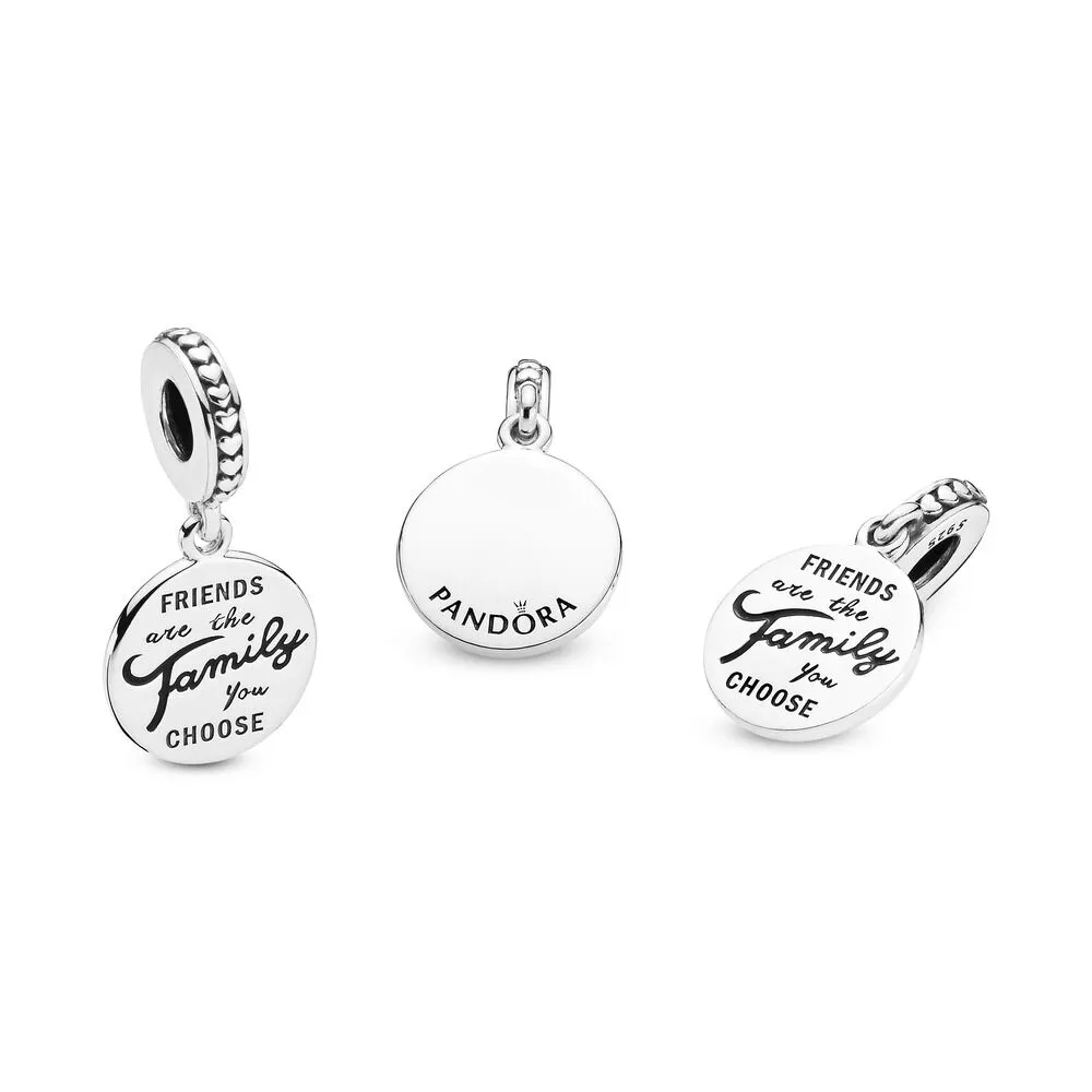 PANDORA Charm colgante en plata de ley Los Amigos Son Familia