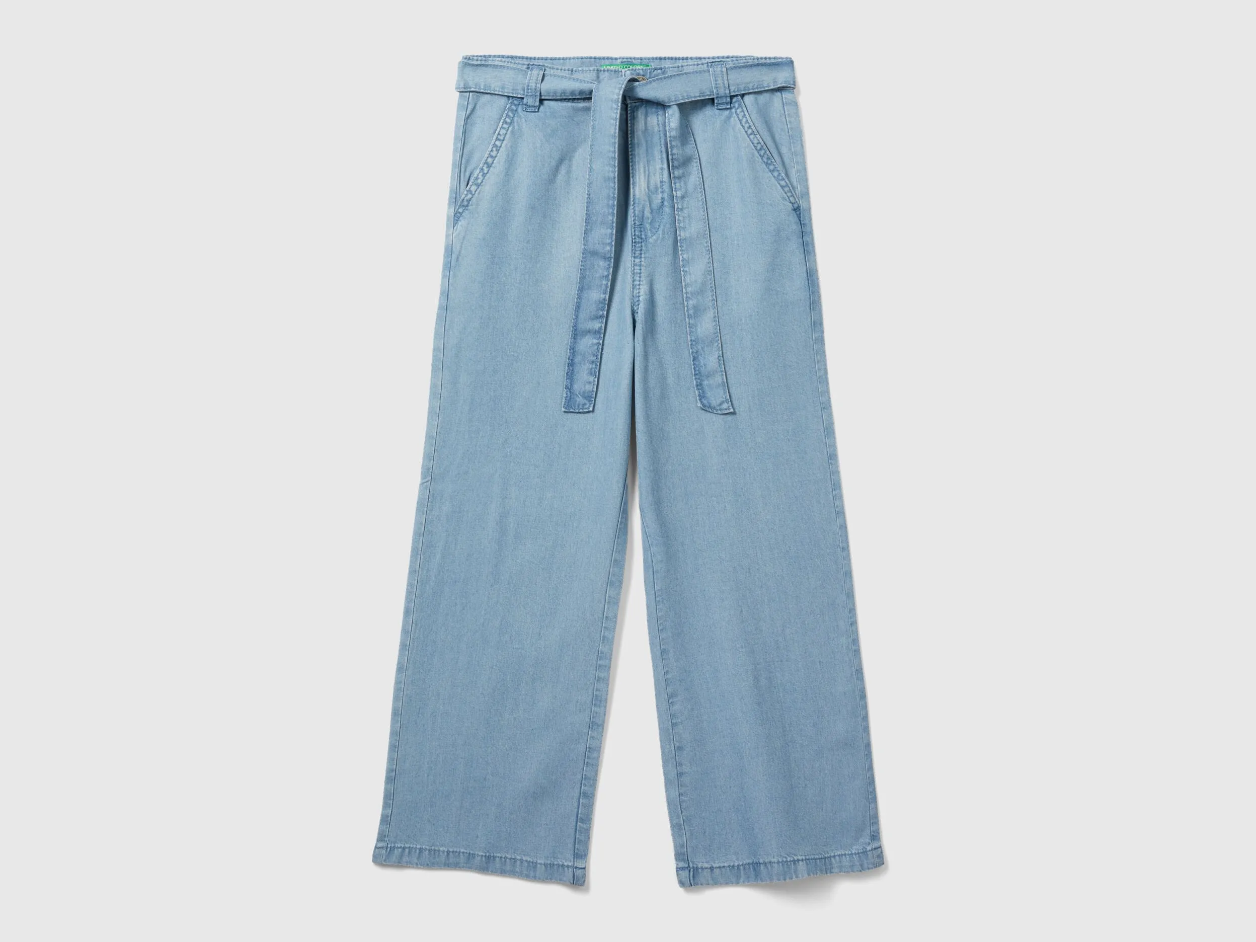 Pantalón wide fit de cambray