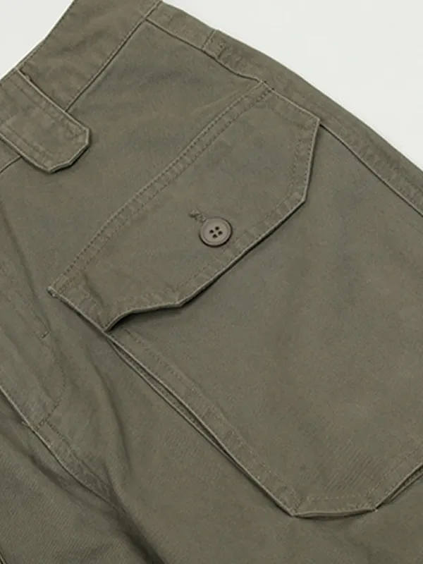 Pantalones cargo rectos informales lisos para hombre