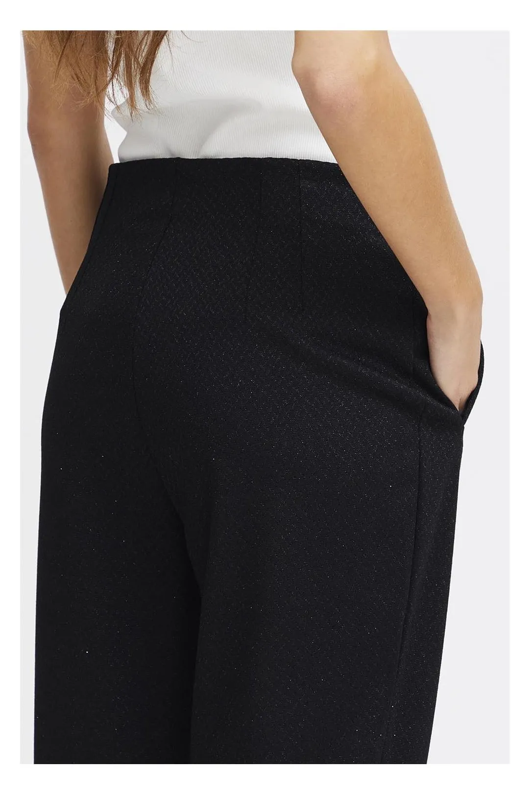 PANTALÓN JOGGER IHKATE BRILLOS NEGRO