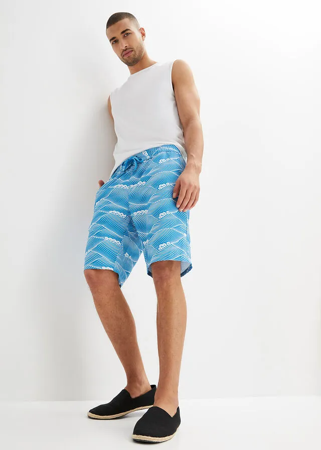 Pantalón corto Azul mediterráneo con estampado gráfico