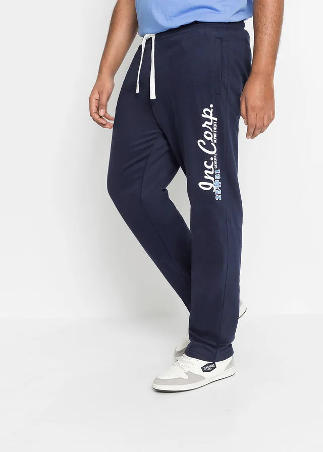 Pantalón de chándal con estampado y aplicación Azul marino estampado