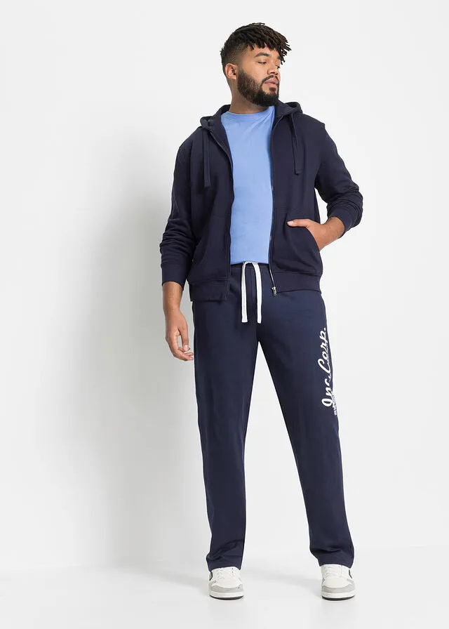 Pantalón de chándal con estampado y aplicación Azul marino estampado