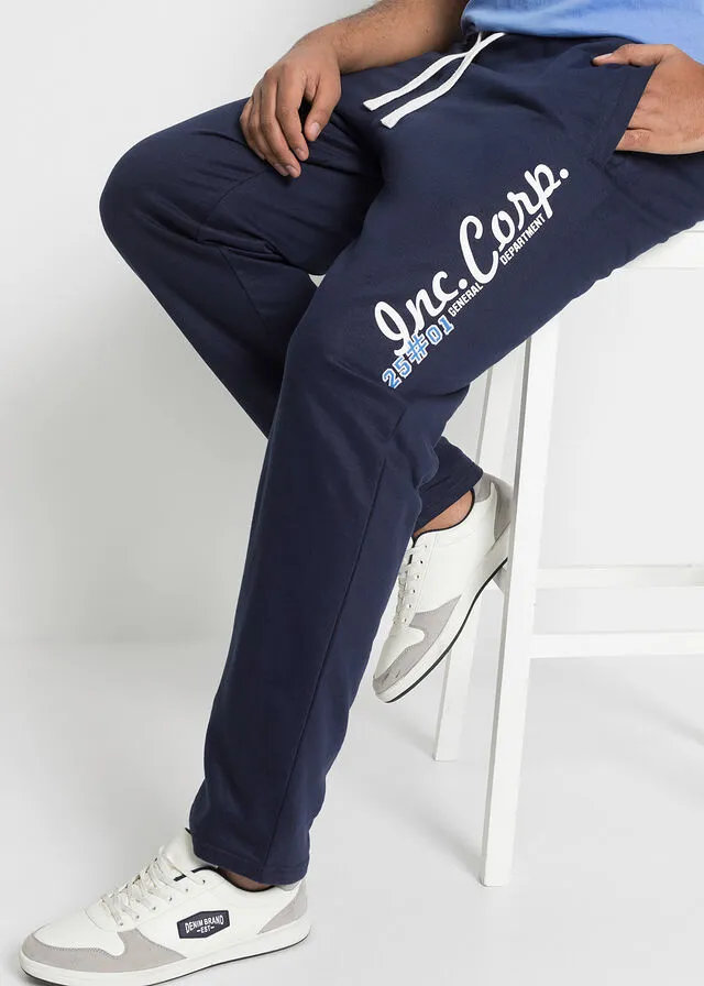Pantalón de chándal con estampado y aplicación Azul marino estampado