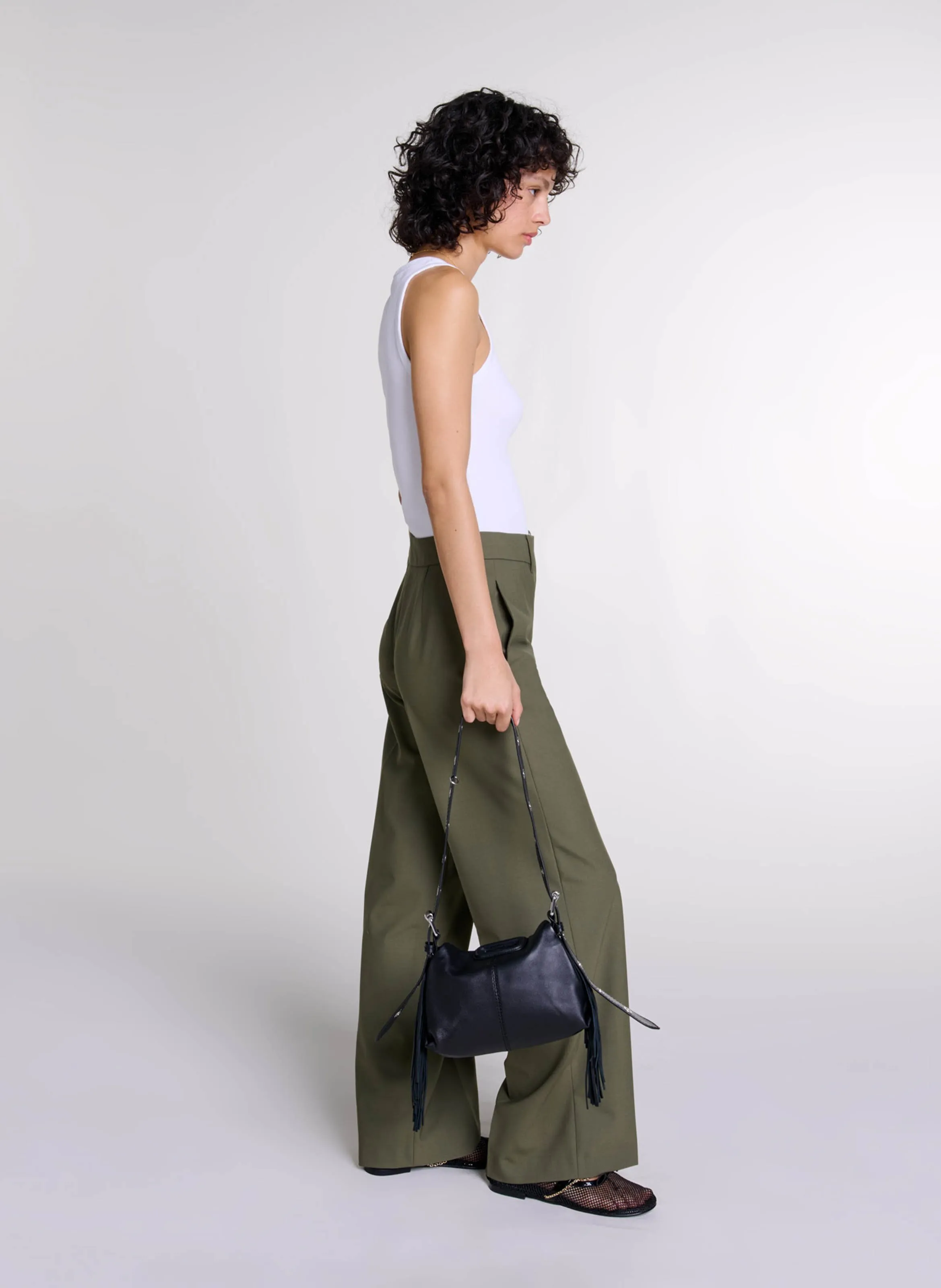Pantalón de sastre recto en caqui
