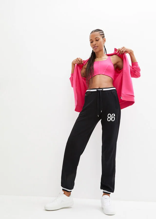 Pantalón deportivo con bolsillos con cierre Negro