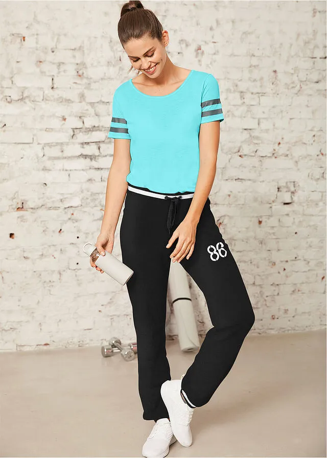 Pantalón deportivo con bolsillos con cierre Negro
