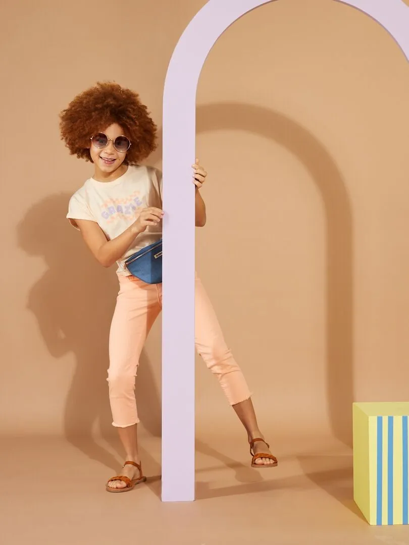 PANTALóN SKINNY DE TIRO ALTO  NARANJA