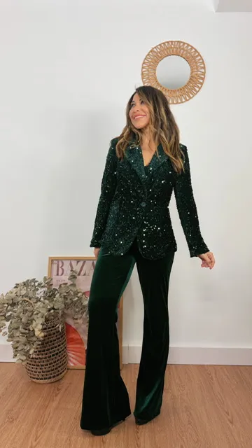 Pantalón Terciopelo Campana Verde