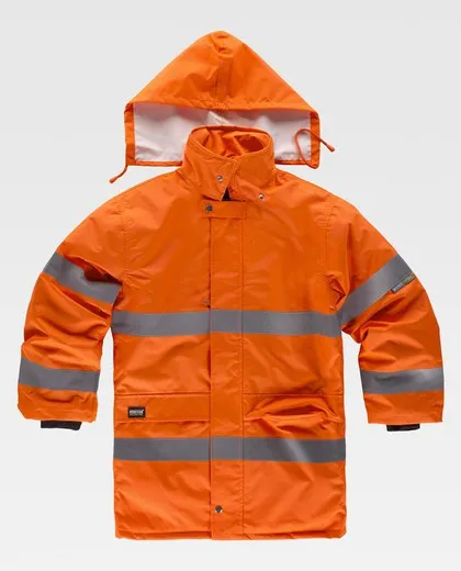 Parka acolchada, con cierre de cremallera Naranja