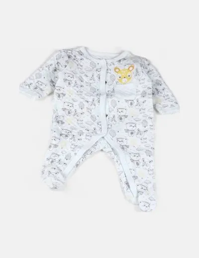 Pat & Ripaton Pijama blanco estampado animal