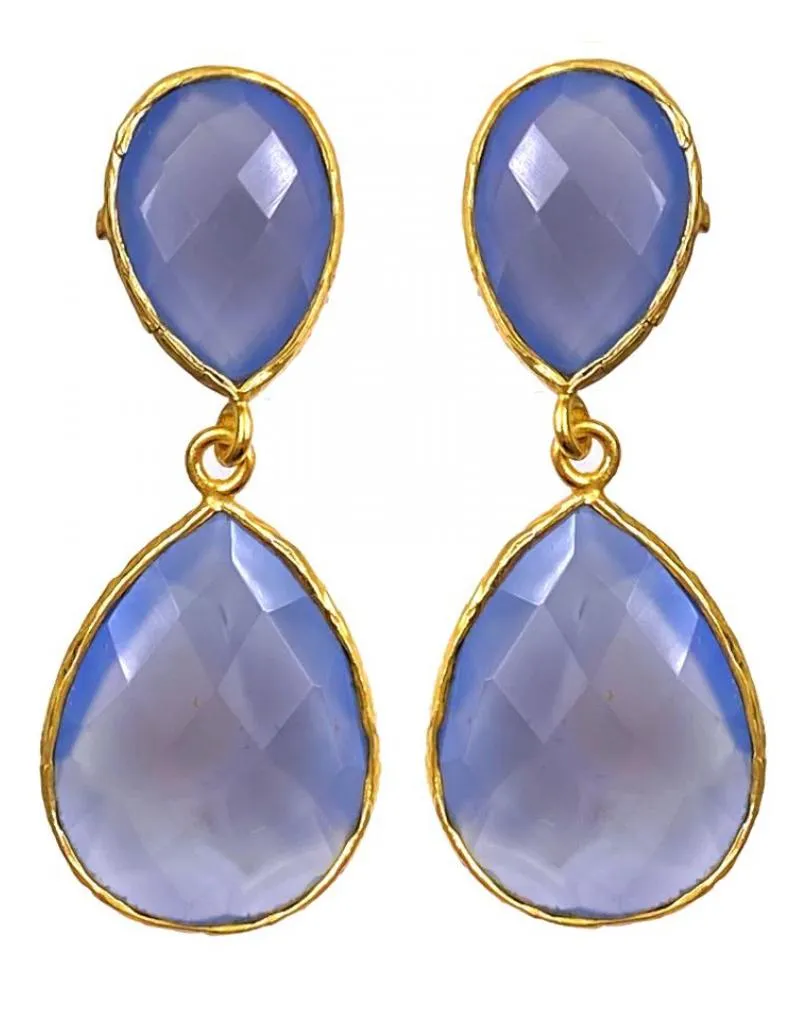 PENDIENTES AZULES DE PIEDRAS IDEALES PARA BODAS Y EVENTOS