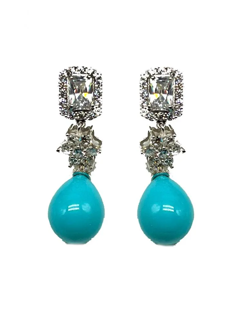 PENDIENTES DE PLATA TURQUESAS PARA CEREMONIAS Y EVENTOS