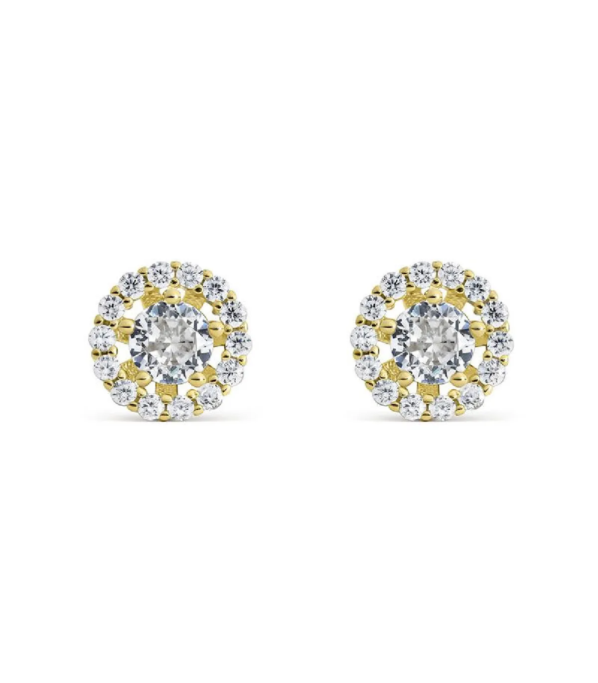 PENDIENTES ITEMPORALITY WEDDING PLATA BAñO ORO Y CIRCONITAS BLANCAS  SEA201337UU