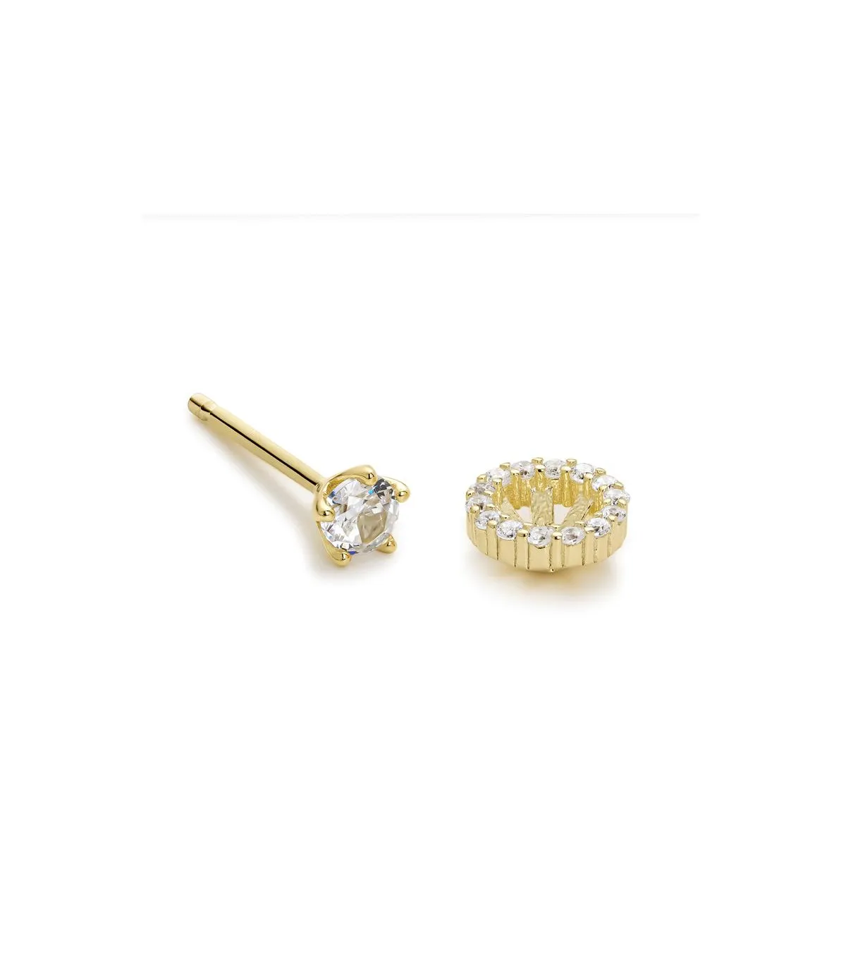 PENDIENTES ITEMPORALITY WEDDING PLATA BAñO ORO Y CIRCONITAS BLANCAS  SEA201337UU
