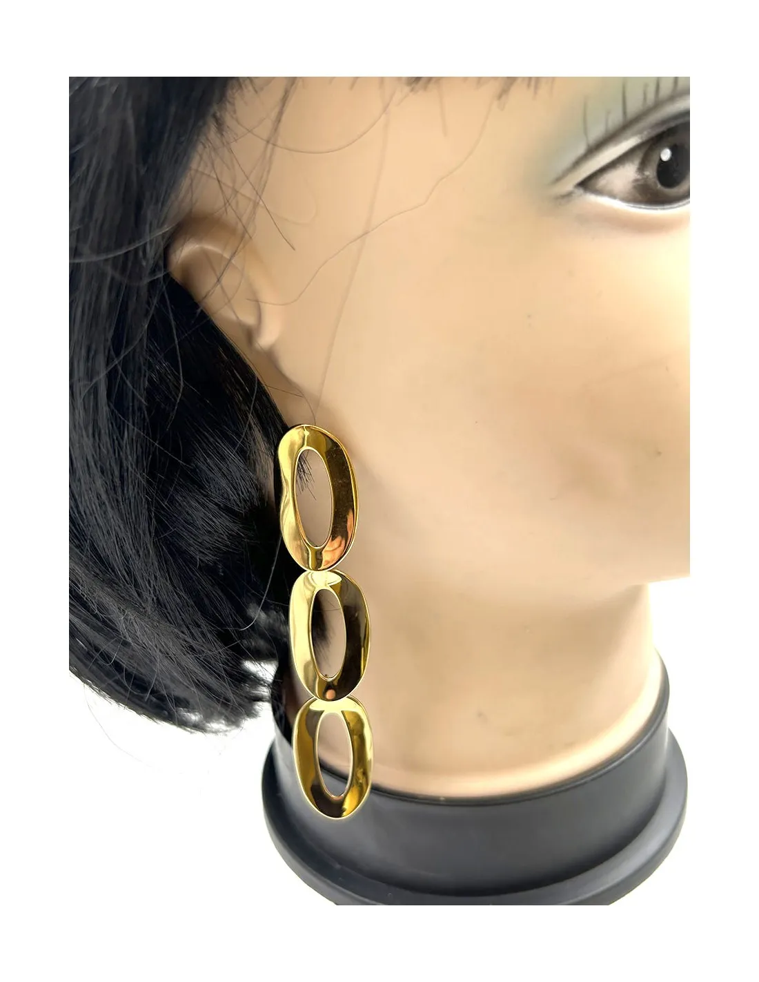 PENDIENTES LARGOS DE FIESTA DORADOS PARA NOCHE
