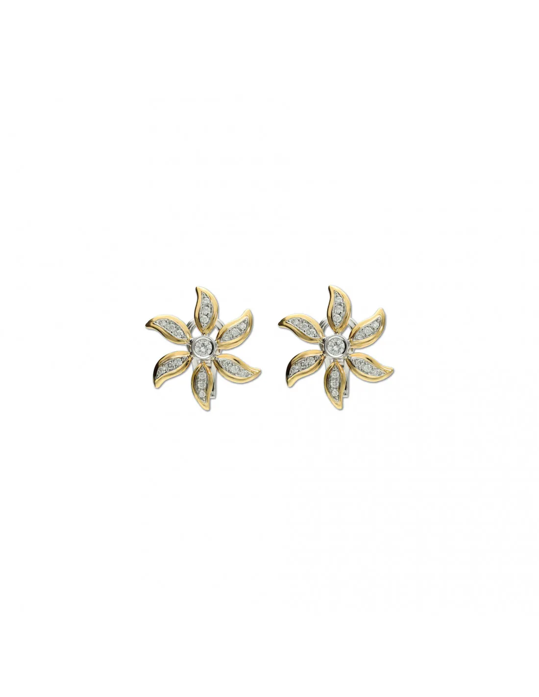 PENDIENTES ORO AMARILLOBLANCO Y DIAMANTES