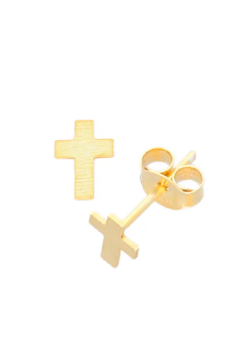 PENDIENTES PLATA CHAPADA FORMA DE CRUZ 240_PPLCRUZA