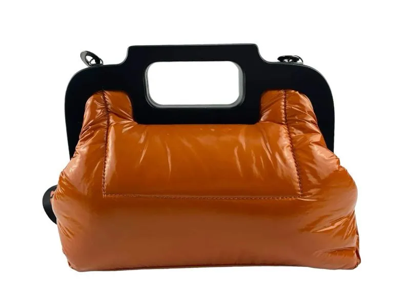 Pepe Moll | Bolso vegano acolchado estilo bowling de mano y colgar ultra ligero naranja Moriz