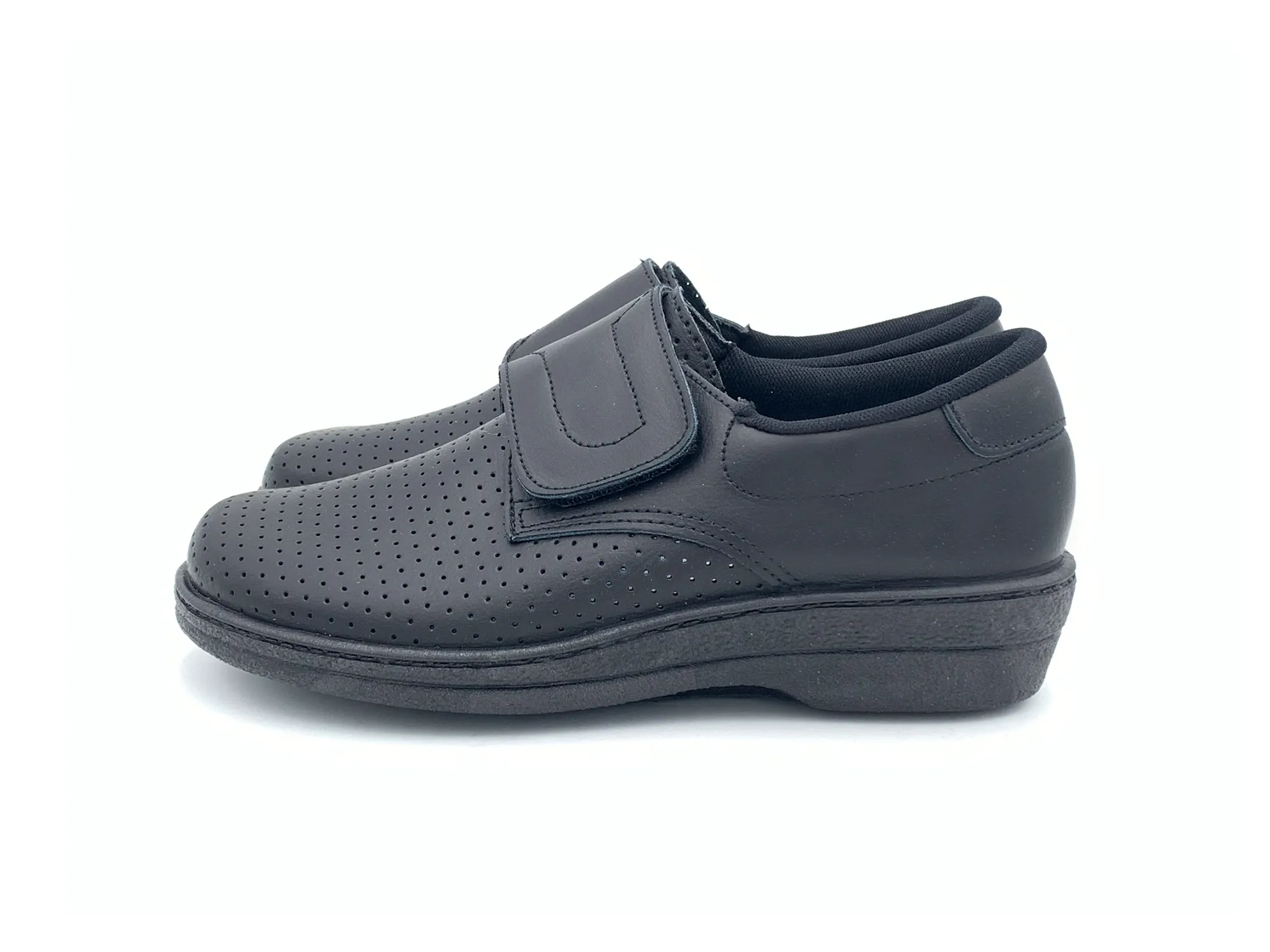 Percla 18793 Zapato Cerrado Velcro Piel Negro Mujer