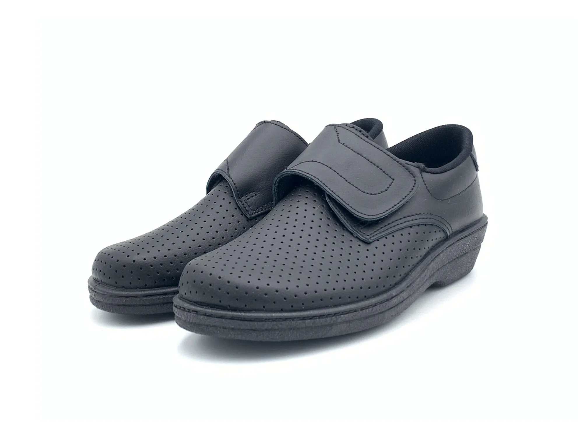 Percla 18793 Zapato Cerrado Velcro Piel Negro Mujer