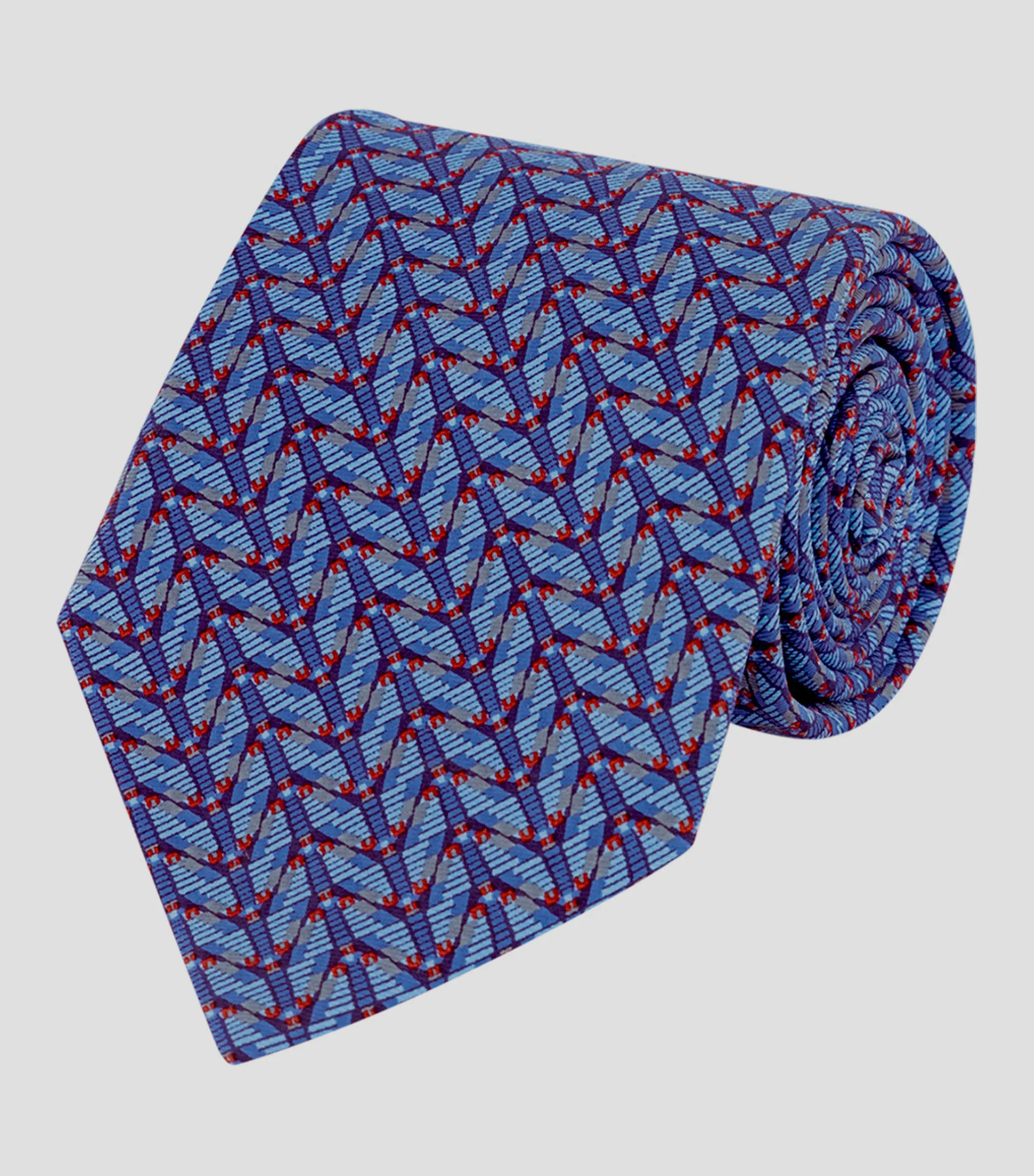 Pineda Covalin Corbata ancha de seda azul Pirámide de Teotihuacán
