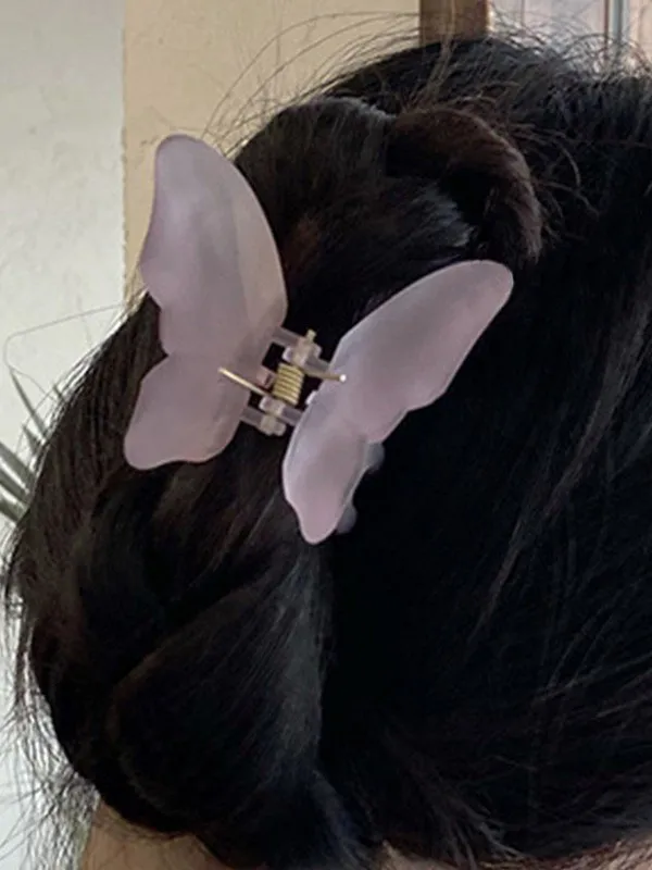 Pinza de pelo con patrón de mariposa de resina