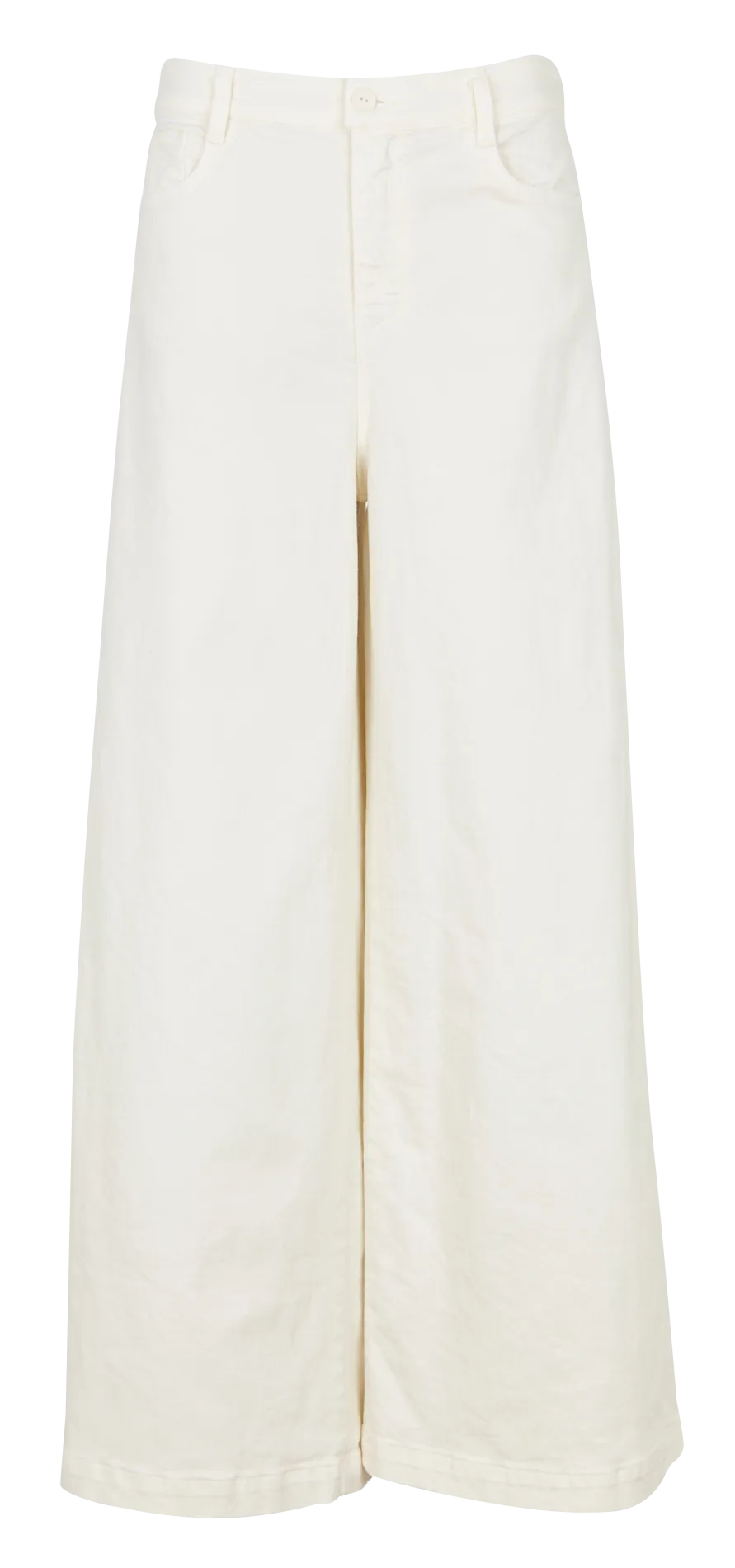 PLEASE Vaquero bootcut de mezcla de algodón de tiro alto en blanco
