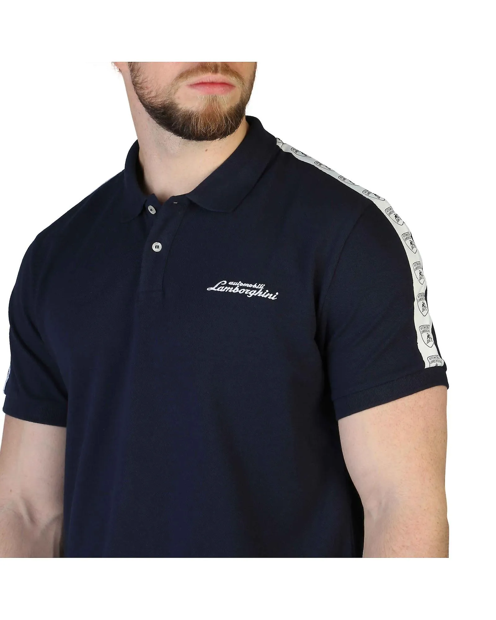 Polo de algodón clásico Lamborghini con logotipo visible
