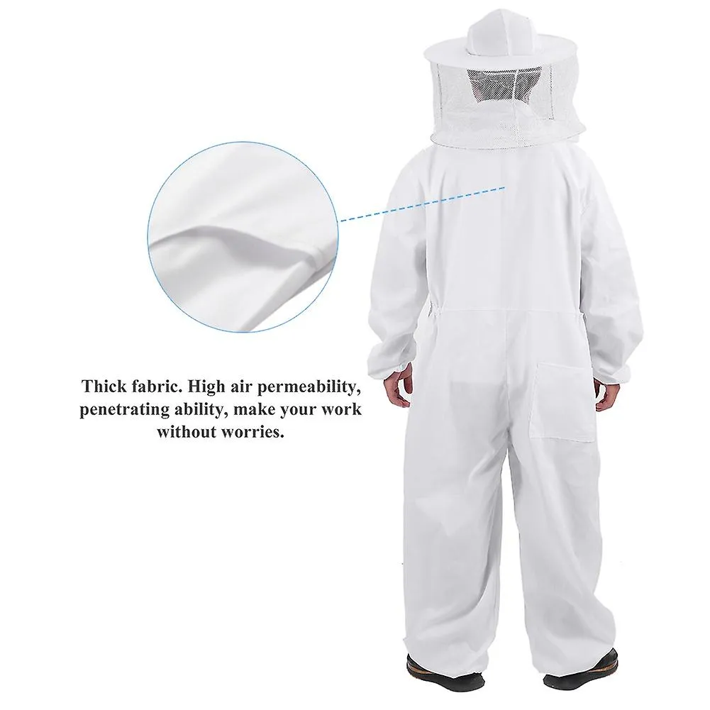 Professional Beekeeping Protective Equipment Bee Keeping Full Body Beekeeper Suit Hat XXL