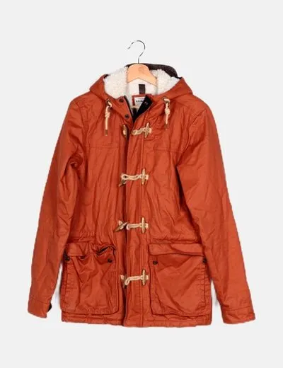 Pull&Bear Parka naranja forro borrego