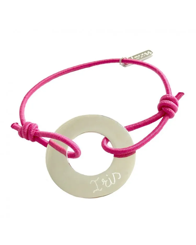 Pulsera aro de plata grabada