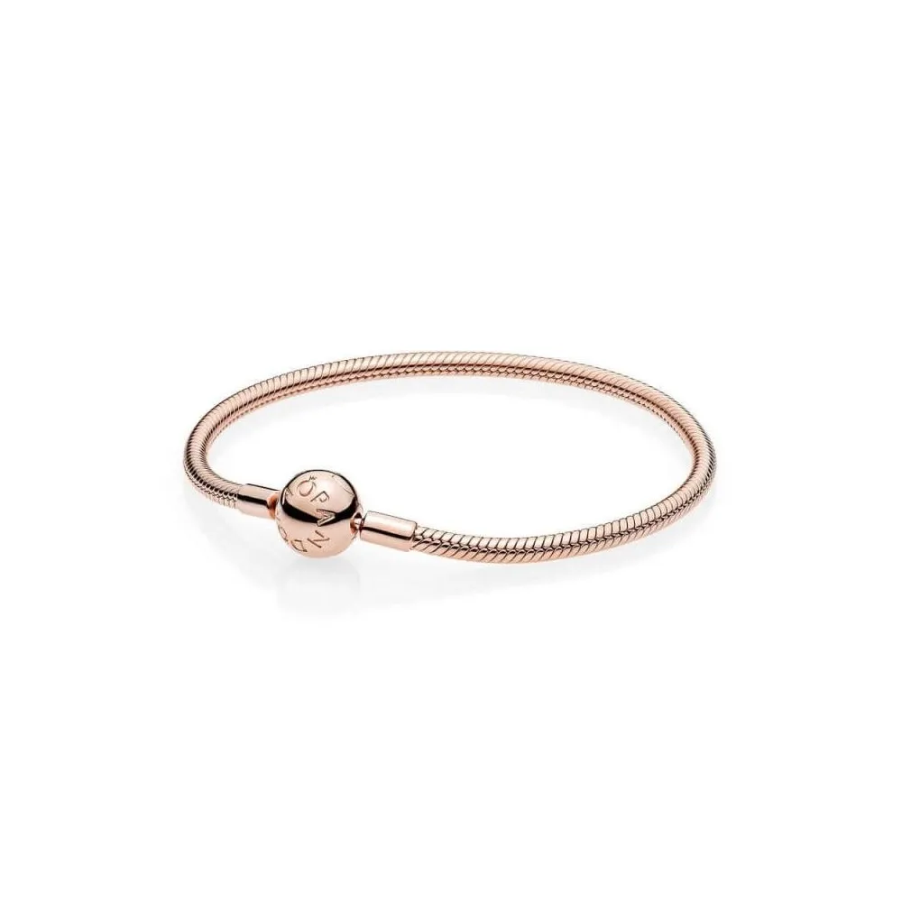 Pulsera de plata de ley ROSE con cierre  de la talla 18