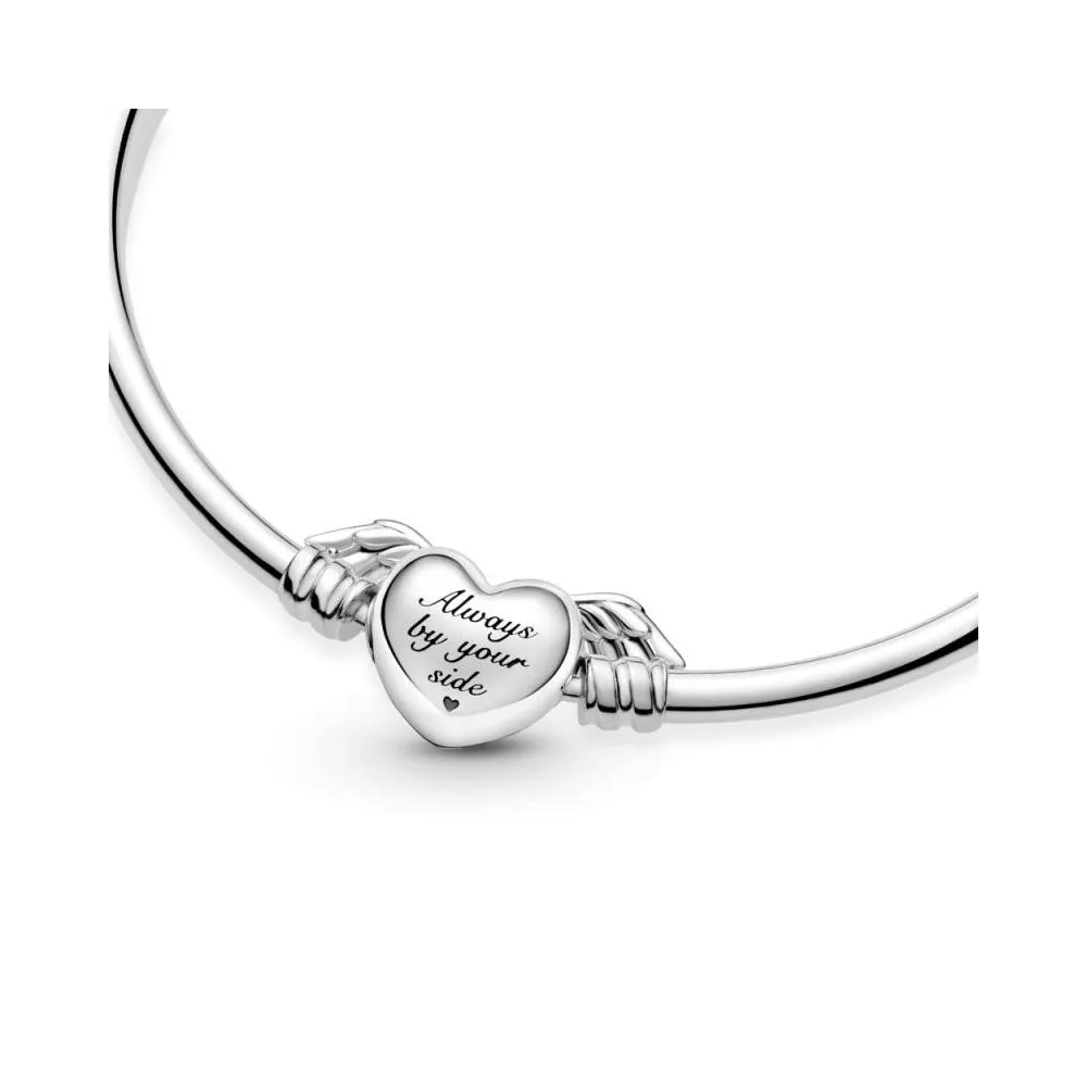 Pulsera Pandora de palta con corazón y cierre de alas