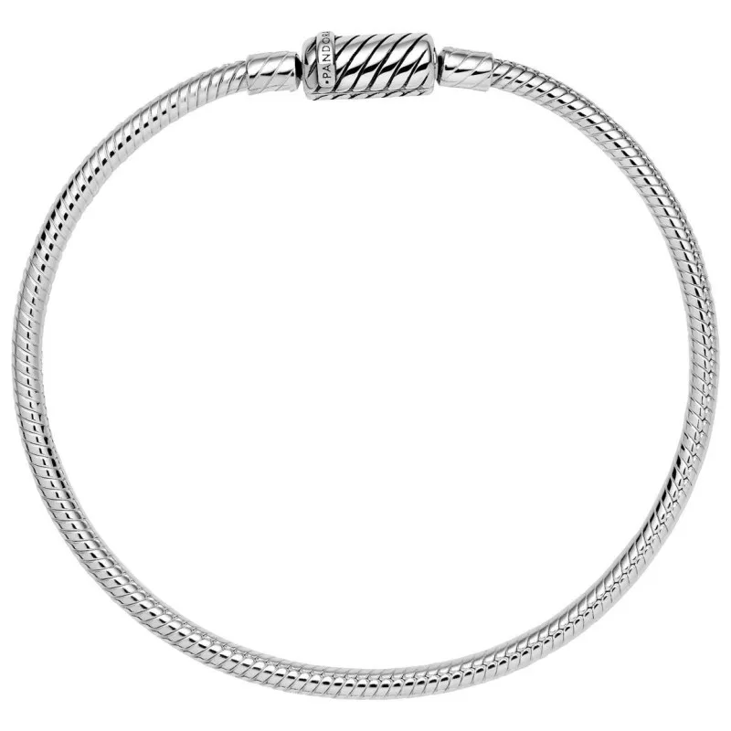 Pulsera Pandora Moments Plata Cadena de Serpiente Cierre Magnético Deslizante 590122C00