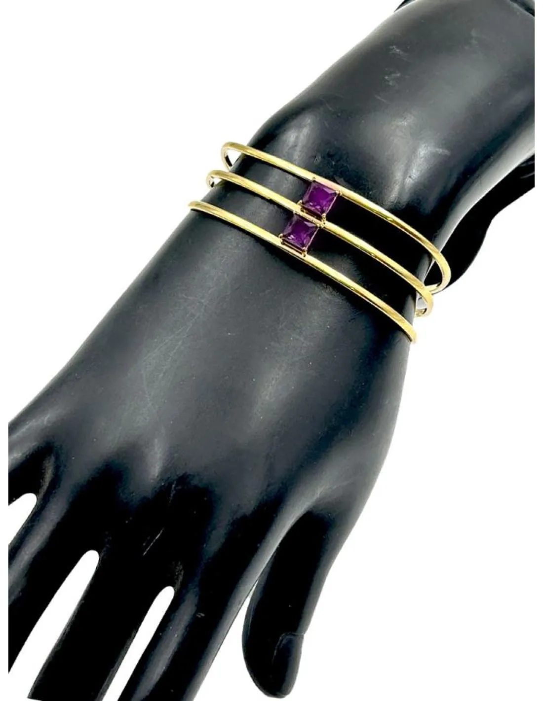 PULSERAS MUJER DORADAS Y MORADAS DE FIESTA Y BODA