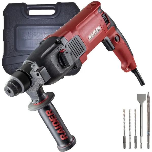 RAIDER  RDHD38  MARTILLO PERFORADOR SDSPLUS, 800 W, 2.5 J, CAJA DE PLASTICO, ACCESORIOS