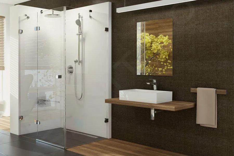RAVAK BRILLIANT  CABINA DE DUCHA BSDPS90/90 L, 8890X8890 CM, CROMO/VIDRIO TRANSPARENTE 0UL77A00Z1
