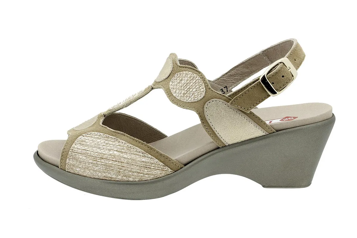 Removable Insole Sandal Beige Suede