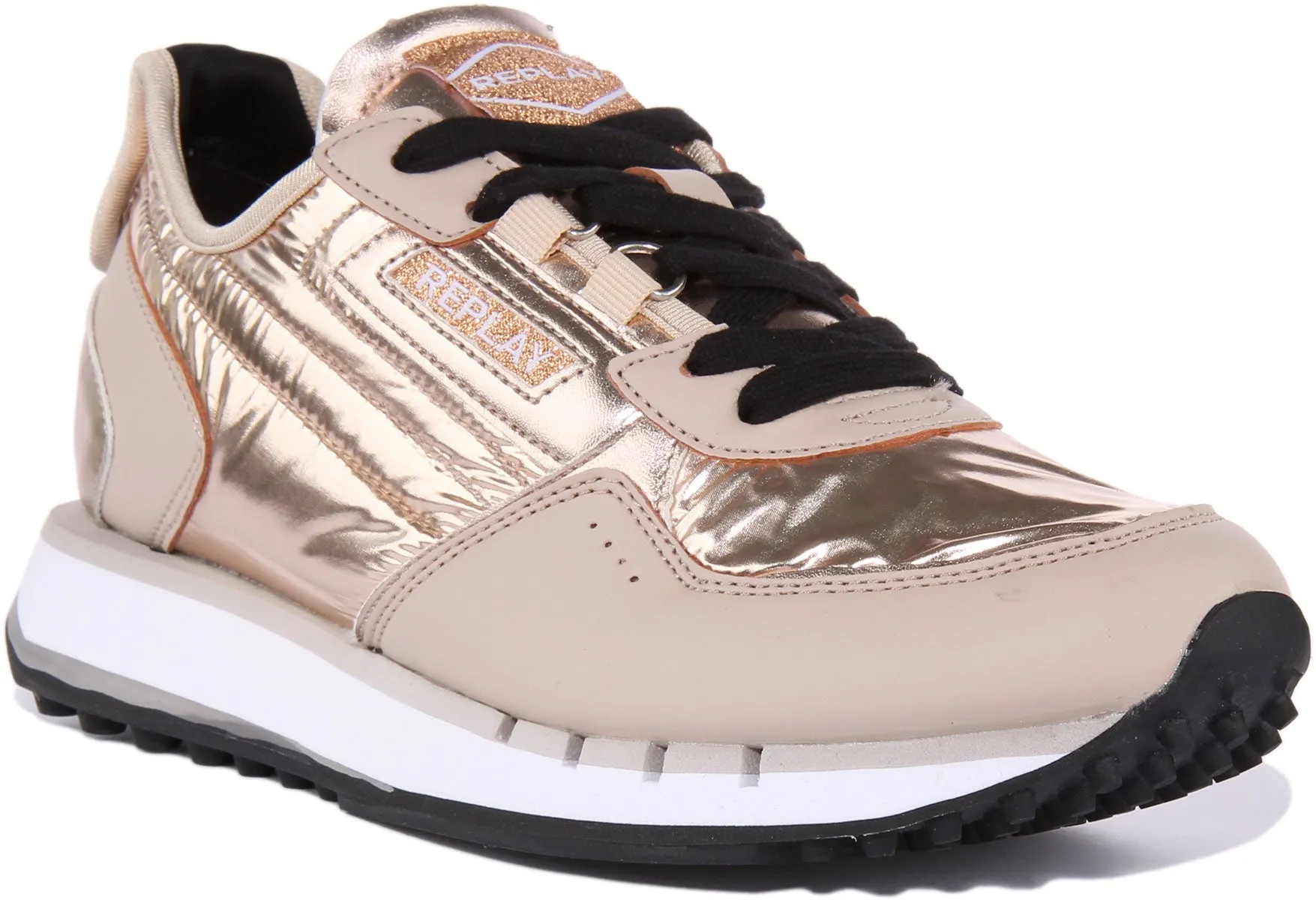 Replay R81 W Space Zapatillas con cordones para mujer en oro rosa